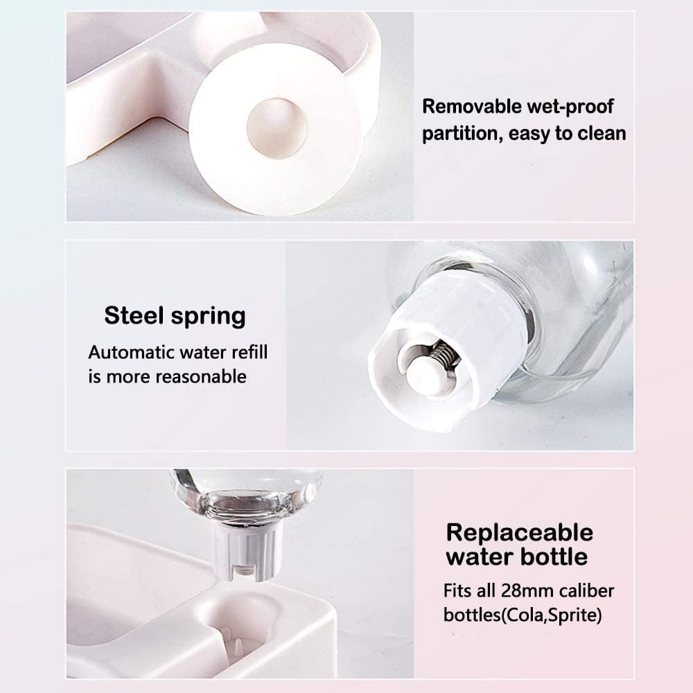 Pet Bowl Puppy Home Automatic Water Dispenser Cats Dogs Easy Clean PP Food Dish