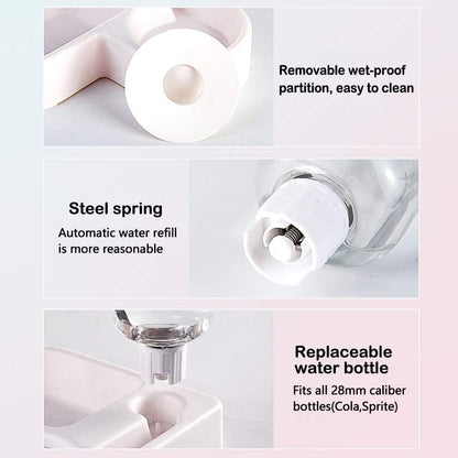 Pet Bowl Puppy Home Automatic Water Dispenser Cats Dogs Easy Clean PP Food Dish